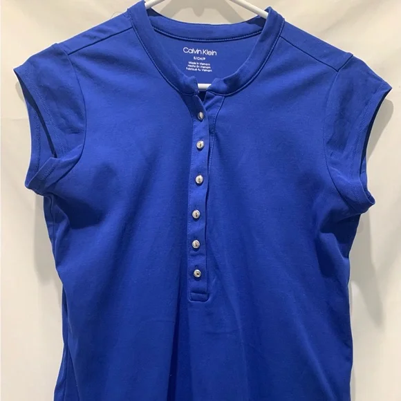 Women’s Calvin Klein Royal Blue & Orange Knit Tops Cap Sleeve Size S - Picture 4 of 6